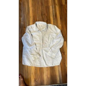 Old Navy Womans Blue Long Sleeve Button-Up Collared Shirt Size Extra Large